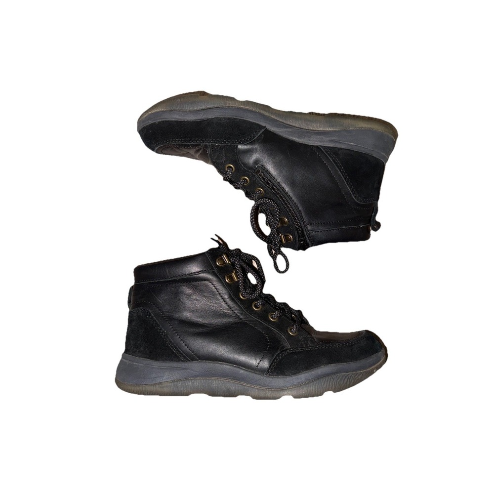 Vionic Sz 7.5 Women's Whitley Black Suede Leather Zip Up Ankle Bootie Sneakers - Picture 3 of 5